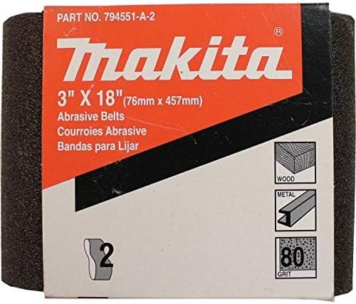 Makita 794551-a 3 Zoll x 18 Stücke Schleifband, Körnung 80 (10/Pk)