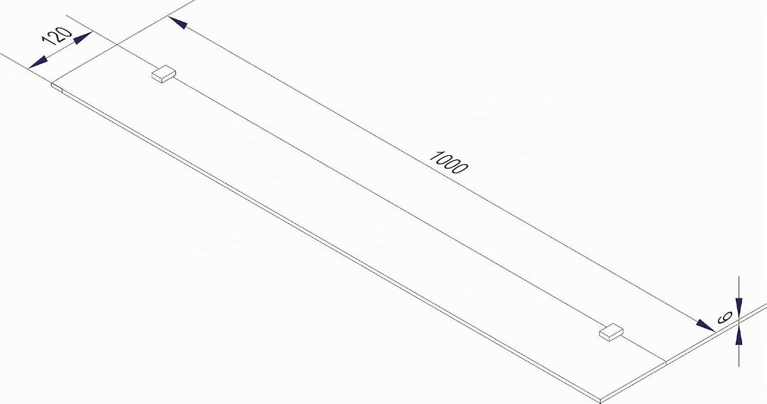 FACKELMANN Glasablage 100 cm/Wandregal für Badaccessoires/Masse (B x T): ca. 100 x 12 cm/Wandablage