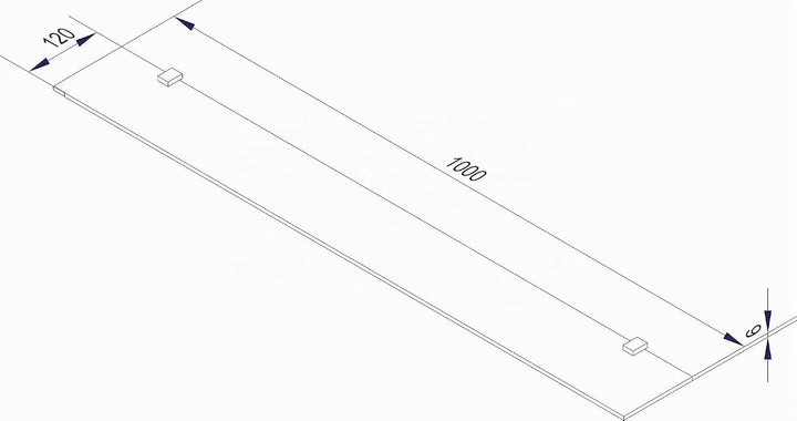 FACKELMANN Glasablage 100 cm/Wandregal für Badaccessoires/Masse (B x T): ca. 100 x 12 cm/Wandablage