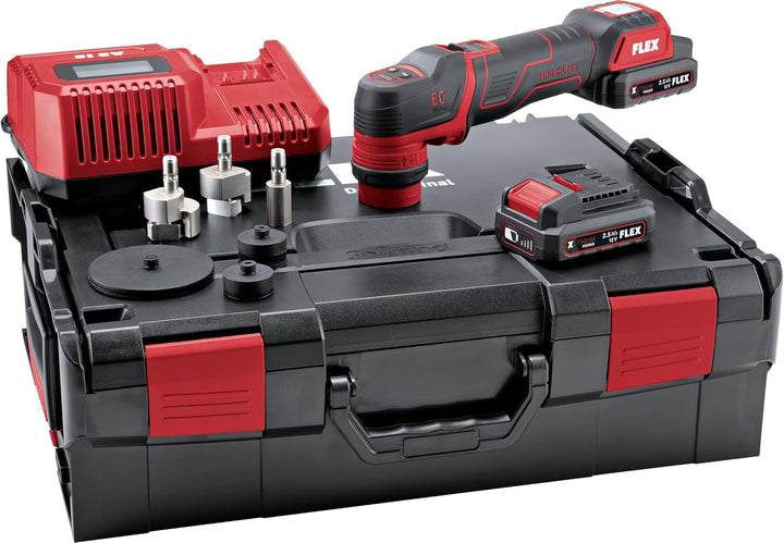 FLEX Akku-Poliermaschine PXE 80 12-EC / 2.5 SET (Akku-Polierer 12 V, rotativ und exzentrisch freilau
