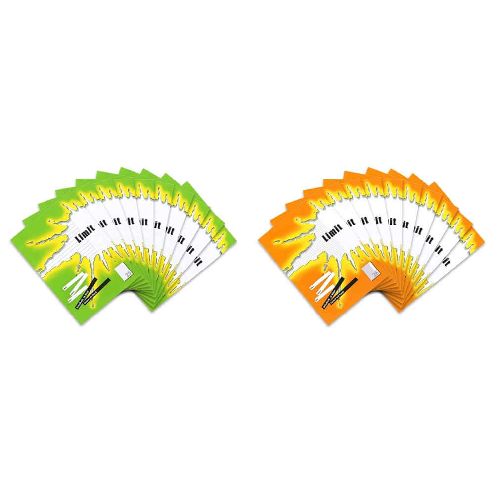 Limit Schulheft 10er Pack A4 Lineatur 25 - liniert mit Rand 16 Blatt grün & Schulheft 100050511 10er