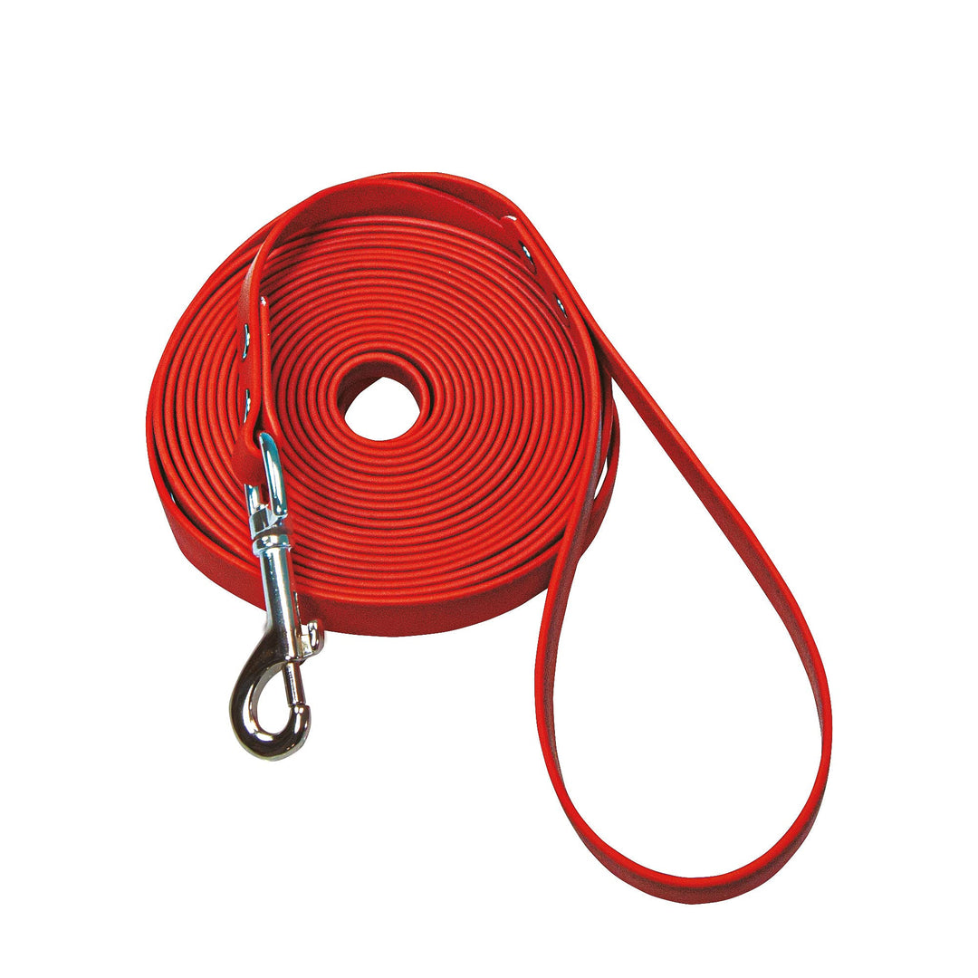 Original Biothane® Schleppleine rot mit Handschlaufe rot, 10 m / 16mm Hundeleine für Nasenarbeit Hun