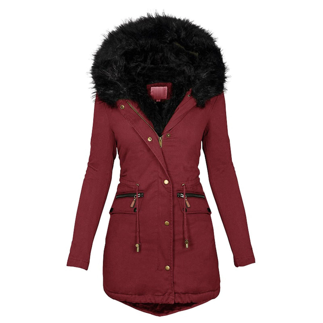 Steppjacke Damen Winter, Warmer Lang Winterjacke Gefüttert Fleece Daunenjacke Baumwolle Elegant Puff