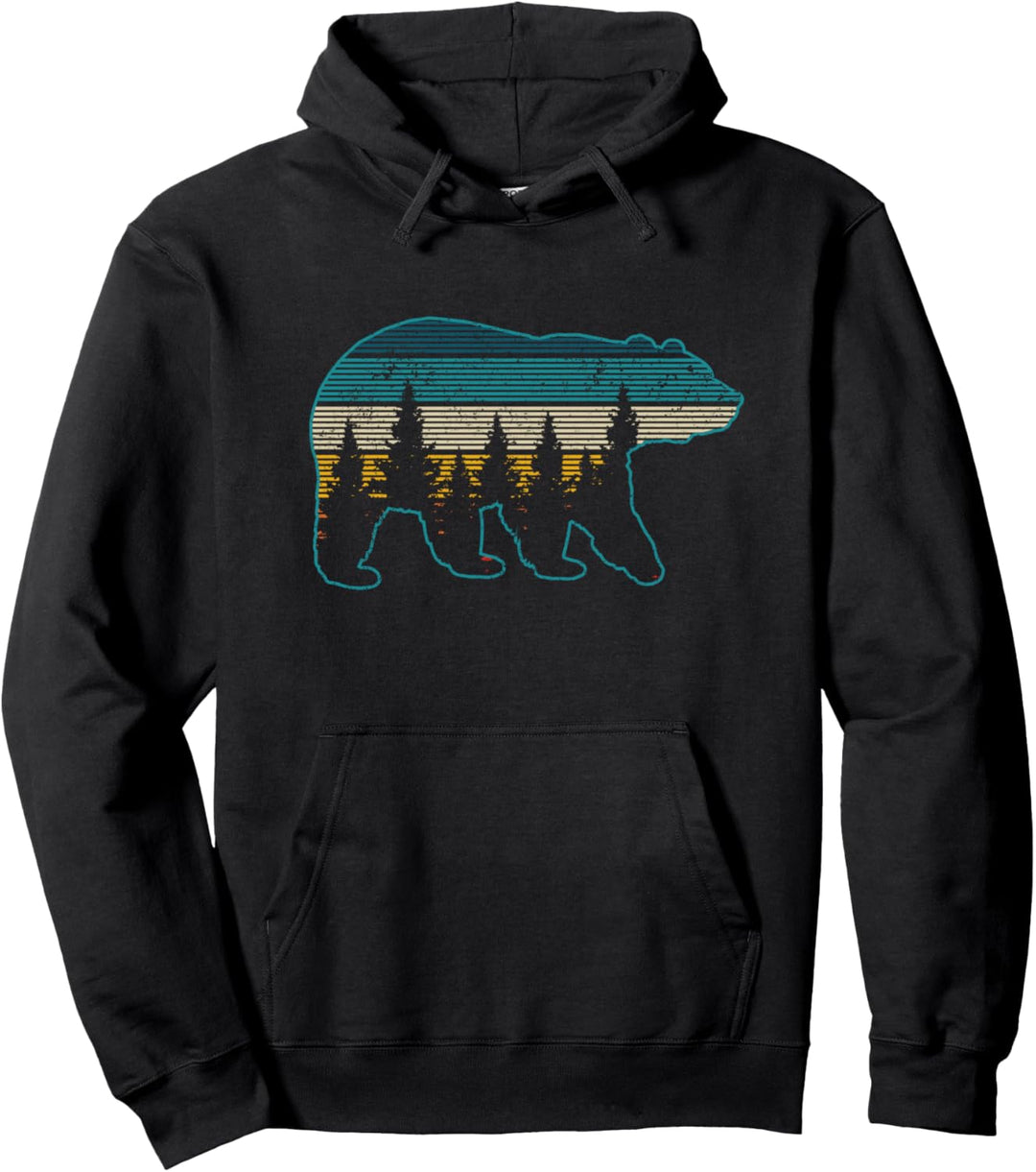 Bär Grizzly Vintage Natur Wandern Camping Outdoor Geschenk Pullover Hoodie