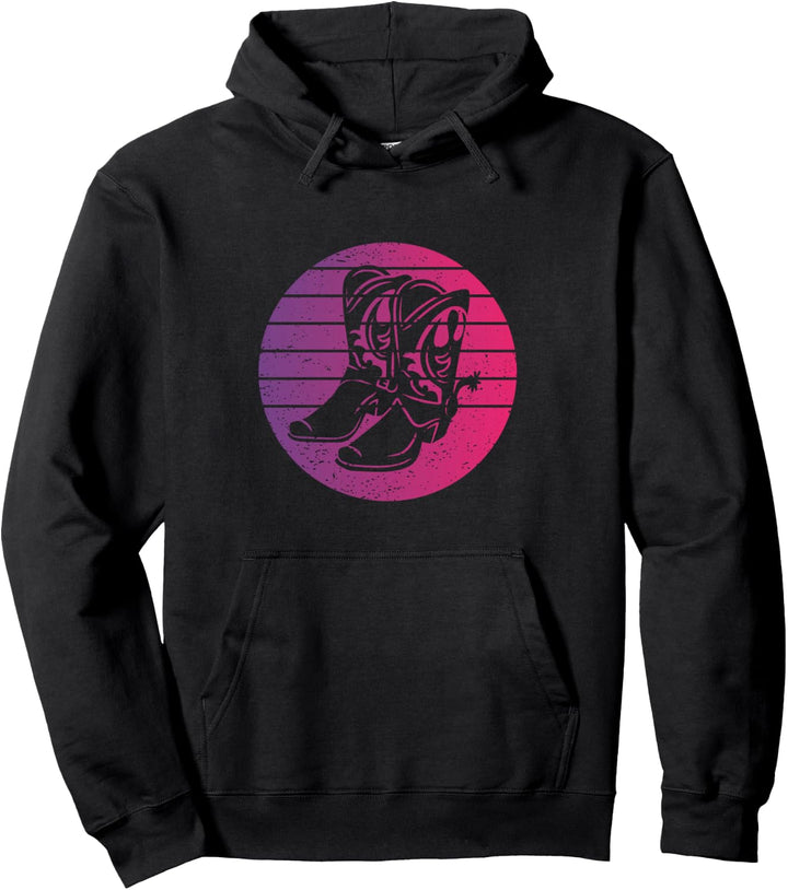 Cowboy Stiefel Retro Style Vintage Pullover Hoodie
