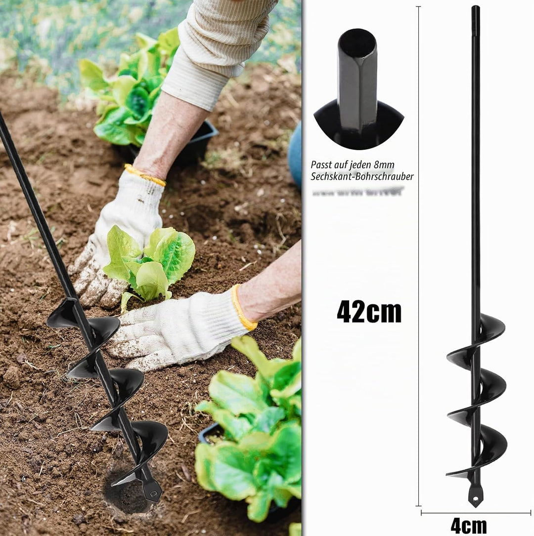 Garten Spiralbohrer 4x42cm Garten Schnecken,Erdbohrer für Bohrmaschine,Pflanzbohrer,Garten Bohrer,Pf