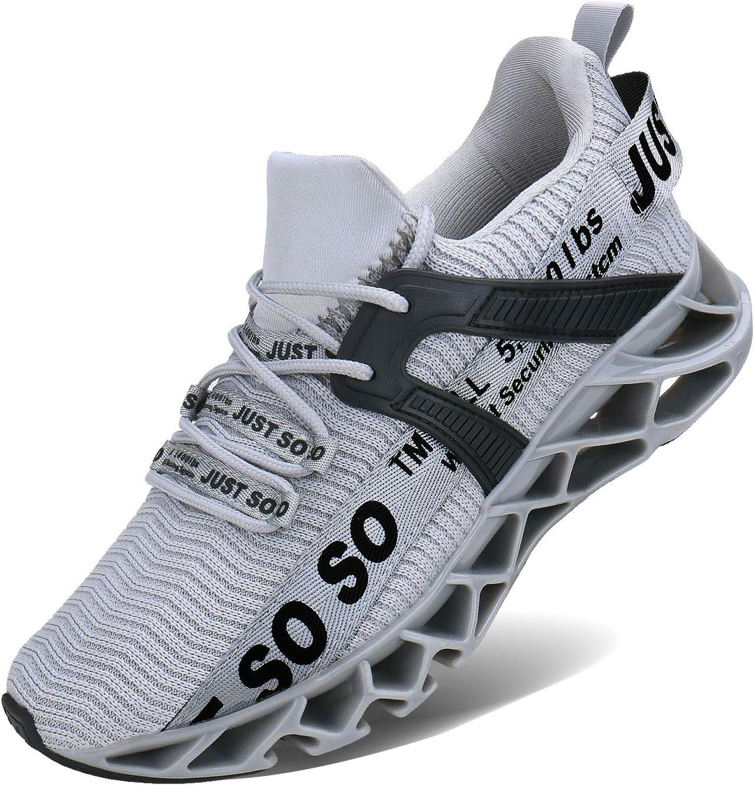 Wonesion Herren Fitness Laufschuhe Atmungsaktiv rutschfeste Mode Sneaker Sportschuhe 42 EU 3 Grau, 4