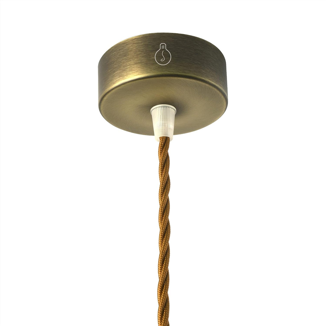 AMARCORDS - 5 Baldachin rosetten aus Metall, Farbe MESSING, Lampengehäuse komplett mit Kabelklemmenz
