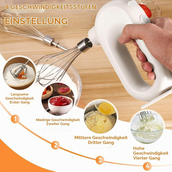 Kabelloser Handmixer Elektrischer Mini-Eierschläger 4-Gang-einstellbarer Mini-Handmixer Elektrischer