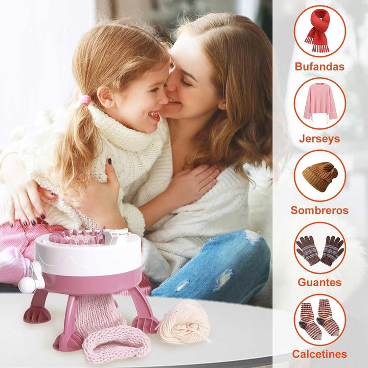 Mutuer Strickmaschine, DIY Kunststoff Handstricken Nähmaschine Kinder Weben Spielzeug Werkzeug Zubeh