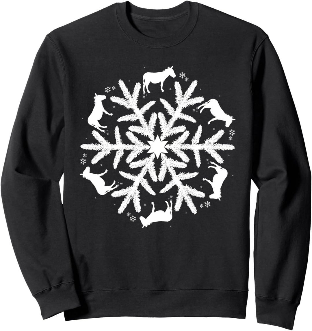 Weihnachten Eselin Schneeflocke Eselin Sweatshirt