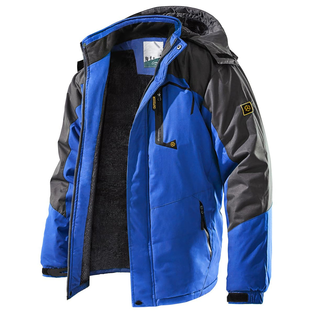 CARWORNIC Herren Winddichte Berg Ski Jacke Winter Warm Schnee Kapuze Windbreaker Wandern Snowboard M