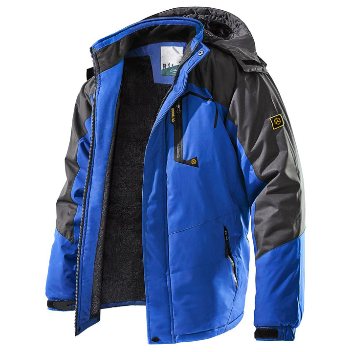 CARWORNIC Herren Winddichte Berg Ski Jacke Winter Warm Schnee Kapuze Windbreaker Wandern Snowboard M