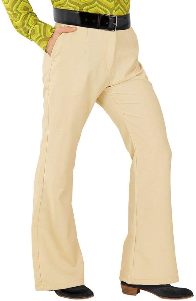shoperama 70er Jahre Retro Herren Hose mit und ohne Muster Disco Kostüm Siebziger Schlager, Grösse:S