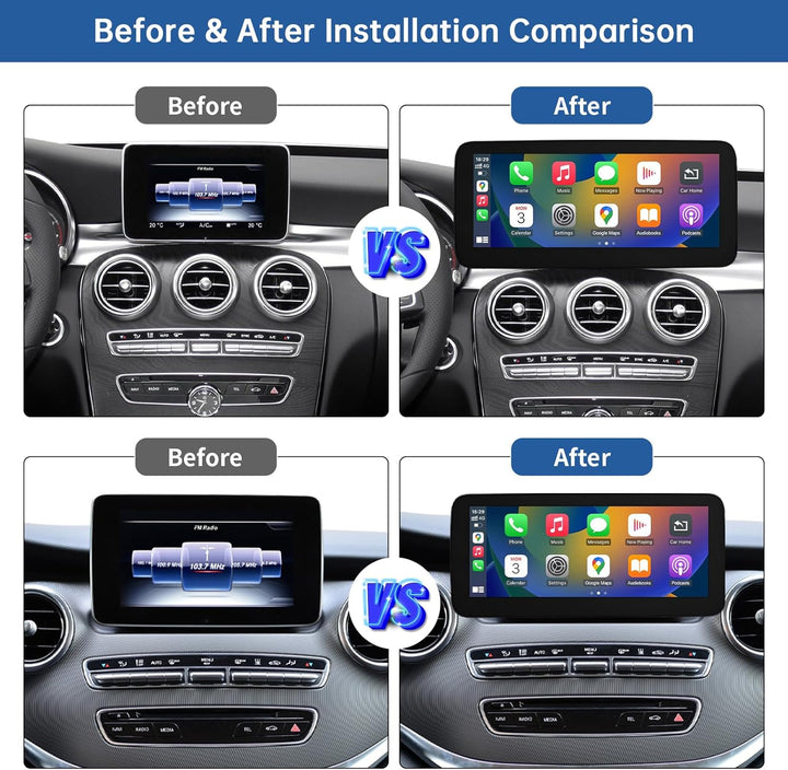 Road Top 12,3 Zoll Ultra-schmal Autoradio Drahtloses CarPlay Android Auto Touchscreen für Mercedes B