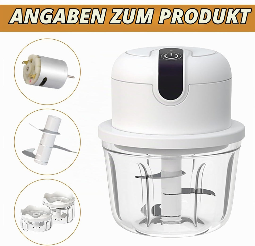 Elektrisch Zwiebelschneider Zwiebel Zerkleinerer: WIYETY Zwiebelhacker USB Wiederaufladbare mit 3 Mi