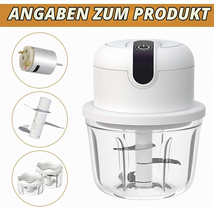 Elektrisch Zwiebelschneider Zwiebel Zerkleinerer: WIYETY Zwiebelhacker USB Wiederaufladbare mit 3 Mi