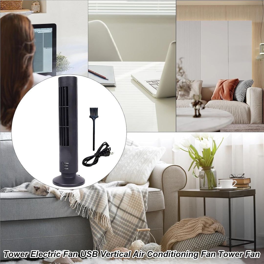 Standventilator für Zuhause – Turmventilator mit USB-Anschluss, Grün | Elektrischer Klimagerät-Venti