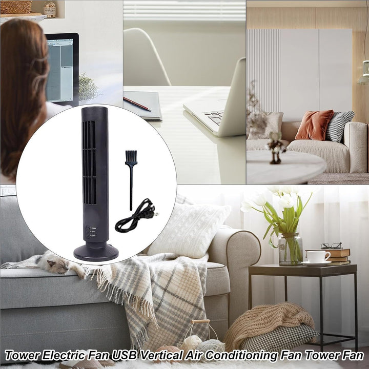 Standventilator für Zuhause – Turmventilator mit USB-Anschluss, Grün | Elektrischer Klimagerät-Venti