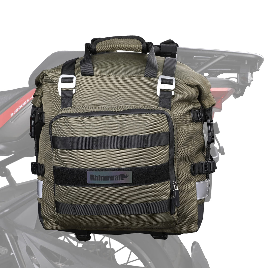 Rhinowalk Motorrad Satteltasche 20L Wasserdicht Motor Seitentasche Gepäcktasche Hecktasche Hinterrad