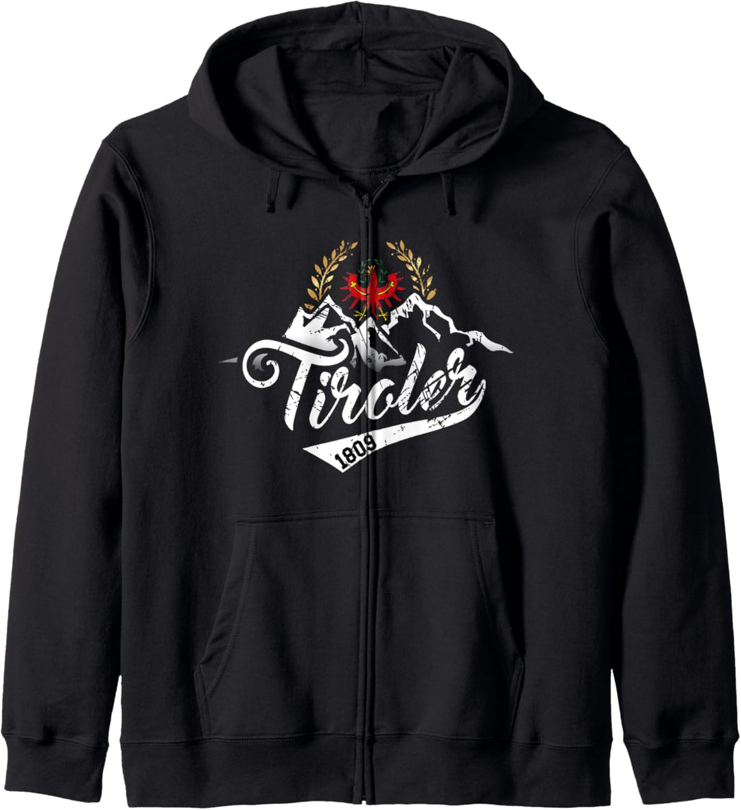 Tirol T-Shirt Tiroler 1809 mit Bergen und Adler Retro Look Kapuzenjacke
