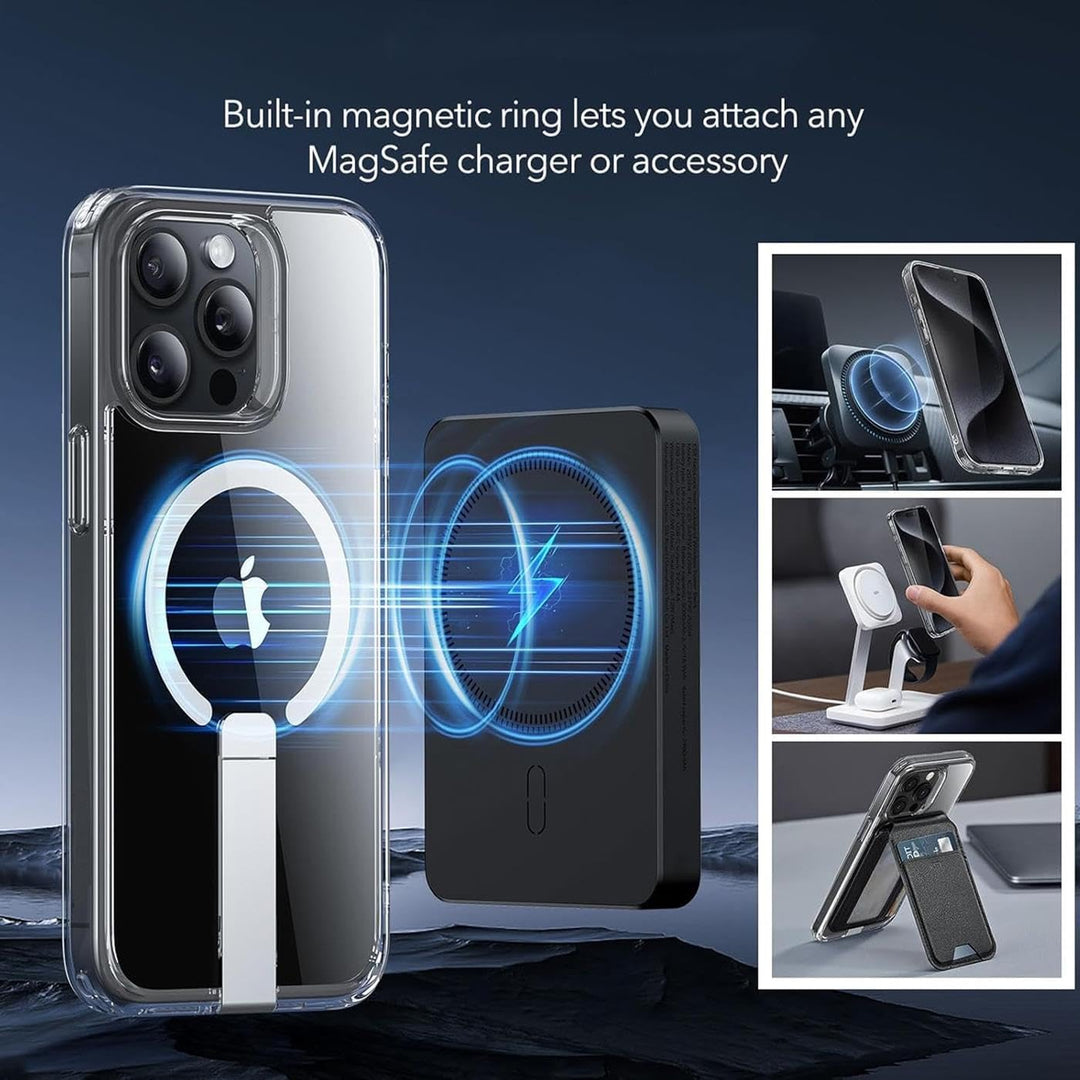 Verco Handyhülle für iPhone 14 Pro Hülle, Kompatibel mit Magsafe Metall Ständer Magnetisch Kamerasch