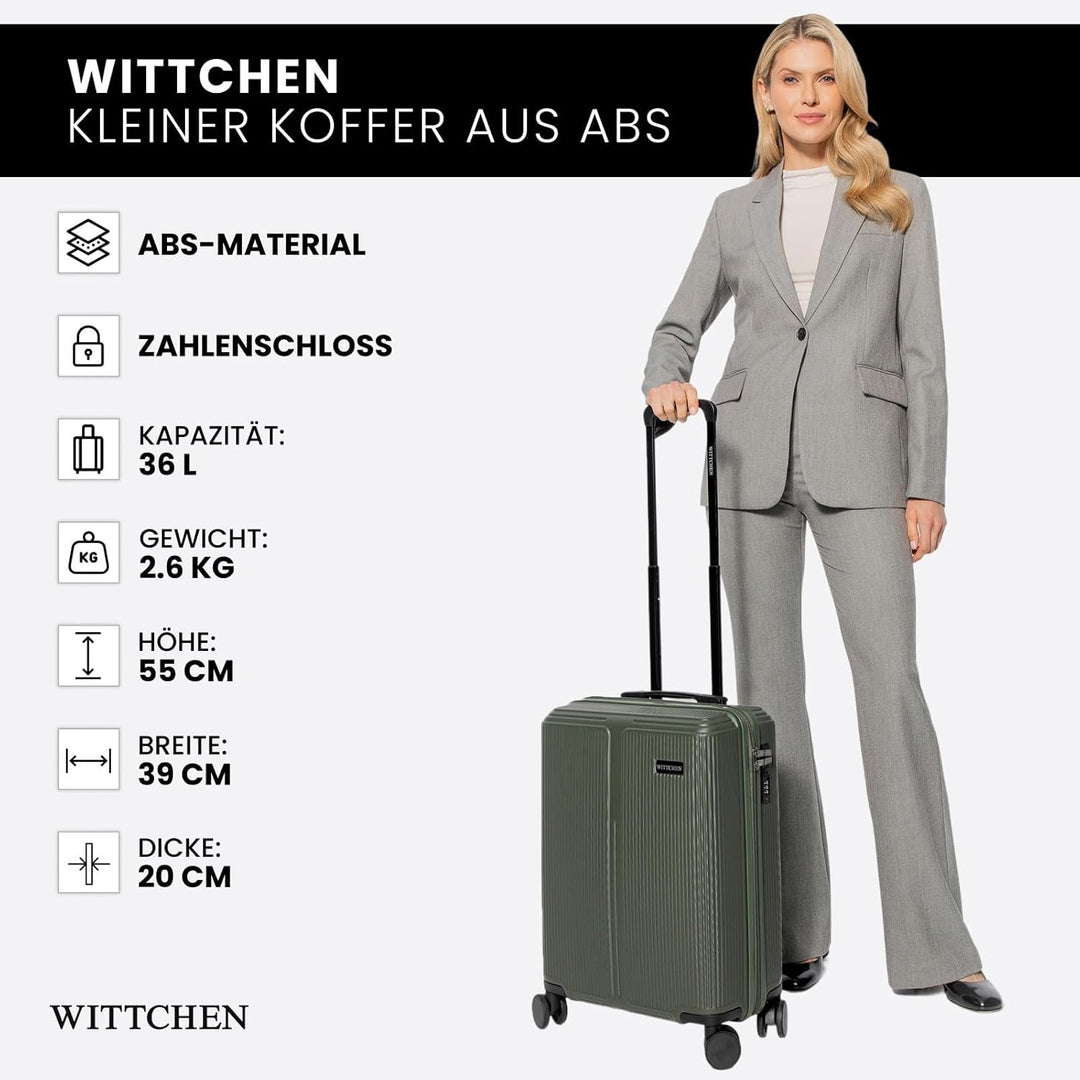 WITTCHEN Stripes Line | Kabinenkoffer 55 × 39 × 20 cm (M) | Hartschale ABS handgepäck Koffer 36 l, 4