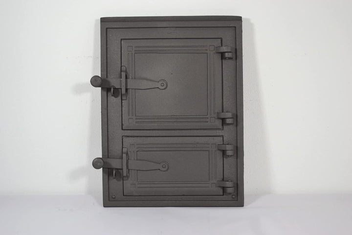 SEZAM Backofentür aus Gusseisen mit 2 Türen - mit Türriegel, Brotofentür - Steinofentür - Pizzaofent