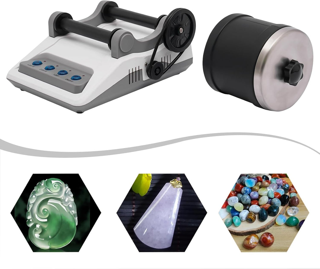 Rock Tumbler Kit, Elektrisch Poliermaschine Steintrommel, DIY Steinpolierer-Set, Steinpoliermaschine