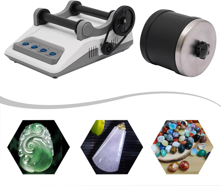 Rock Tumbler Kit, Elektrisch Poliermaschine Steintrommel, DIY Steinpolierer-Set, Steinpoliermaschine