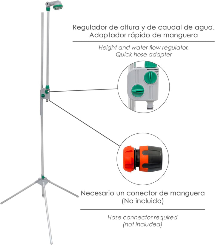 WOLFPACK LINEA PROFESIONAL Tragbare Gartendusche mit Stativ