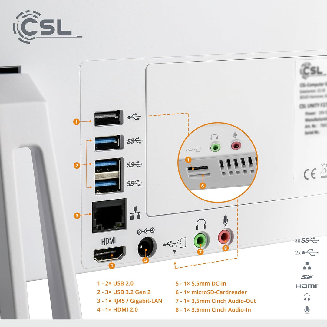 All-in-One-PC CSL Unity F27W-ALS, 68,58 cm (27 Zoll, 1920x1080 Full HD) - Leistungsstarker AIO (Inte