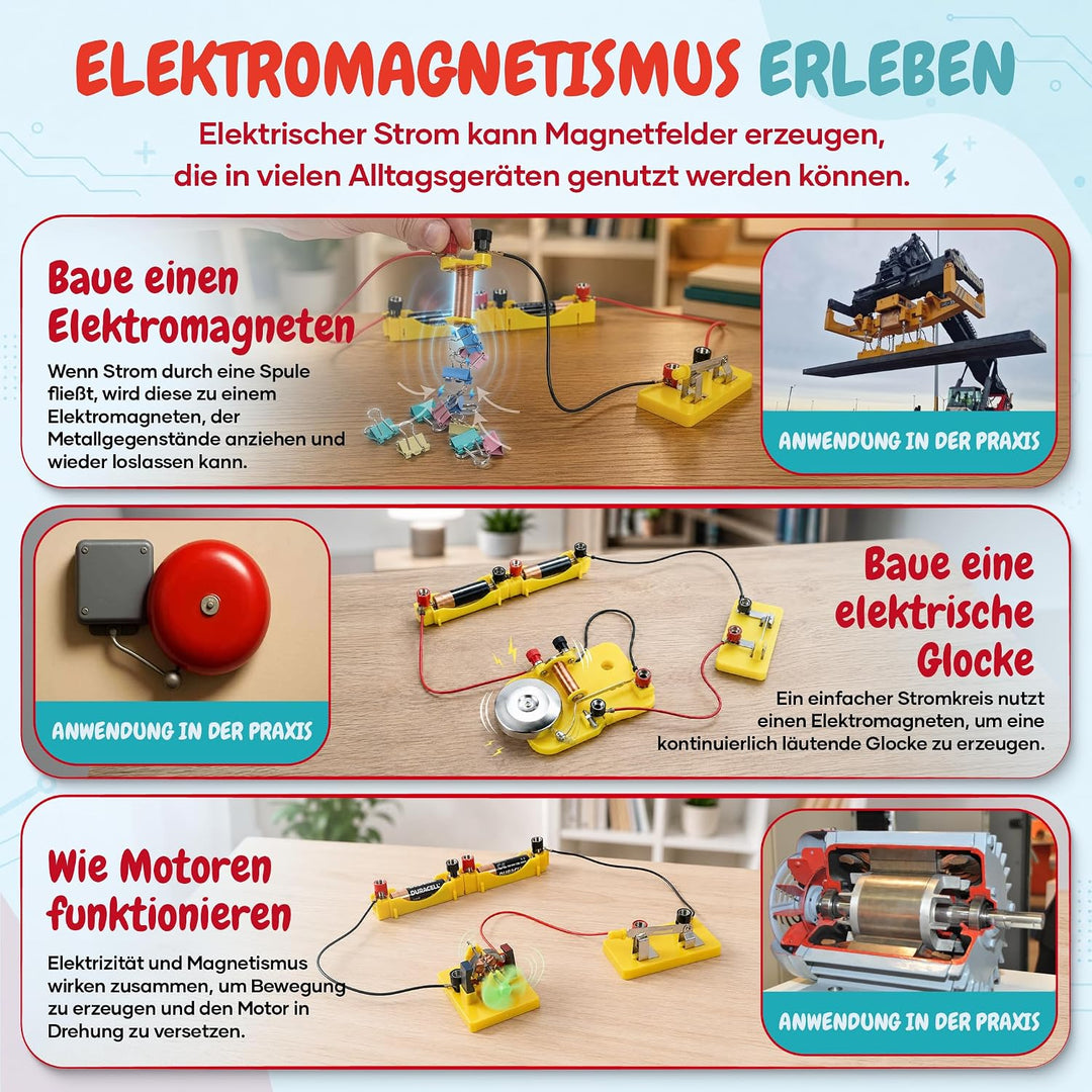Teenii Elektrizität und Magnetismus Experimentierkasten für Kinder, STEM Wissenschaftsset mit Stromk