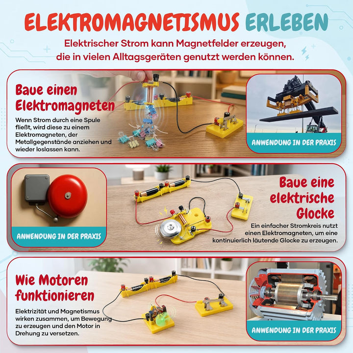 Teenii Elektrizität und Magnetismus Experimentierkasten für Kinder, STEM Wissenschaftsset mit Stromk