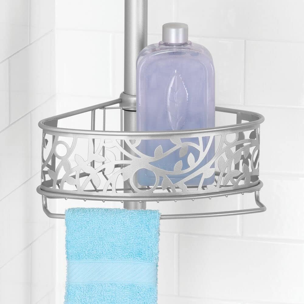 mDesign Shower Caddy für die Ecke aus Metall – ausziehbares Duschregal ohne Bohren fürs Bad – stilvo