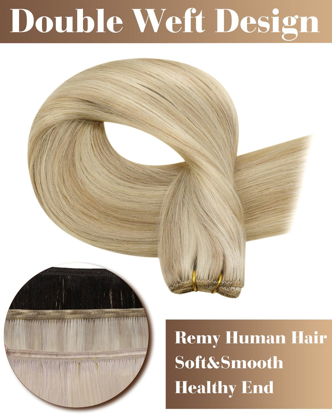Hetto Extensions Tressen Echthaar Blond Highlight Tressen Extensions Echthaar Remy Extensions Tresse