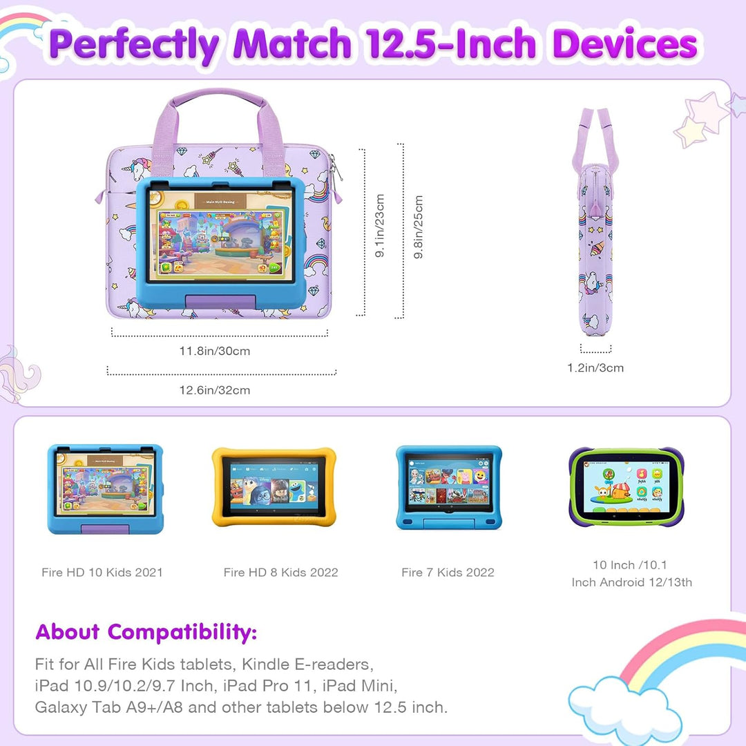 MoKo 10-12,5 Zoll Kinder Tablet Tasche Hülle für Fire HD 10 13th/11th Gen, Fire HD 8/7 Kids 2022, Ta