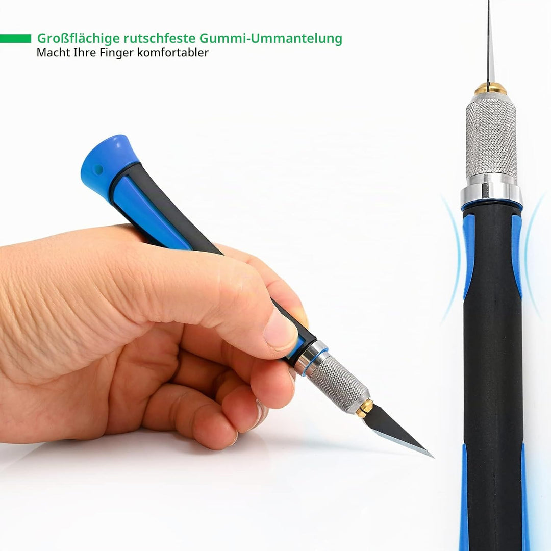FOSHIO 2 Stück Skalpell Messer Set Bastelmesser SkalpellSet Basteln mit 20 pcs Ersatzklingen und Sch