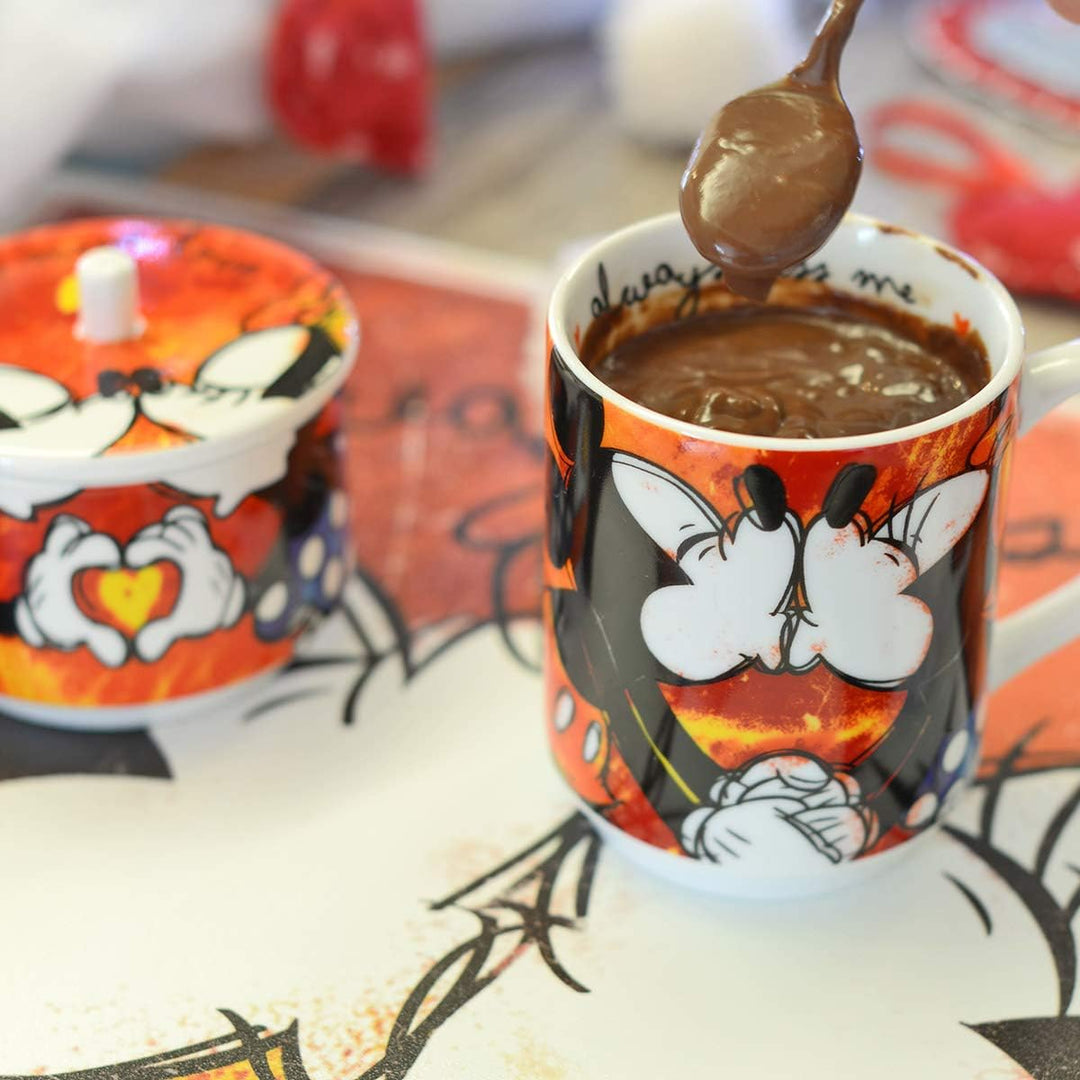 Egan Porzellan set 2 Kaffeetassen Stapelbar Mickey mit Zuckerdose und Tischset WMSET/20 grün