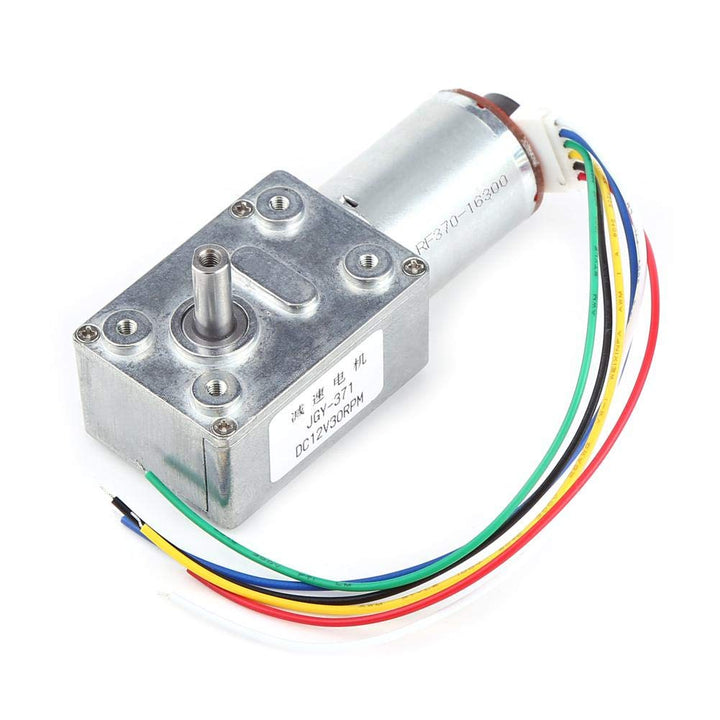 DC 12V Hochdrehmoment Turbine Schneckengetriebemotor, mit Encoder Stark Selbstverriegelung 10/20/30/