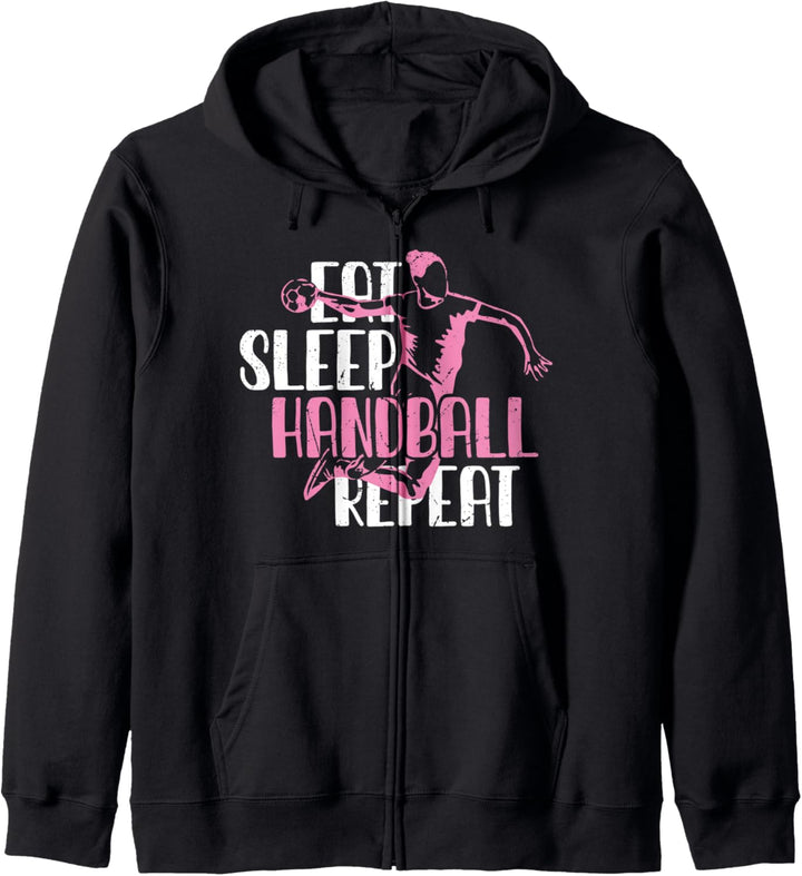 Eat Sleep Handball Repeat Handballerin Handballspielerin Kapuzenjacke