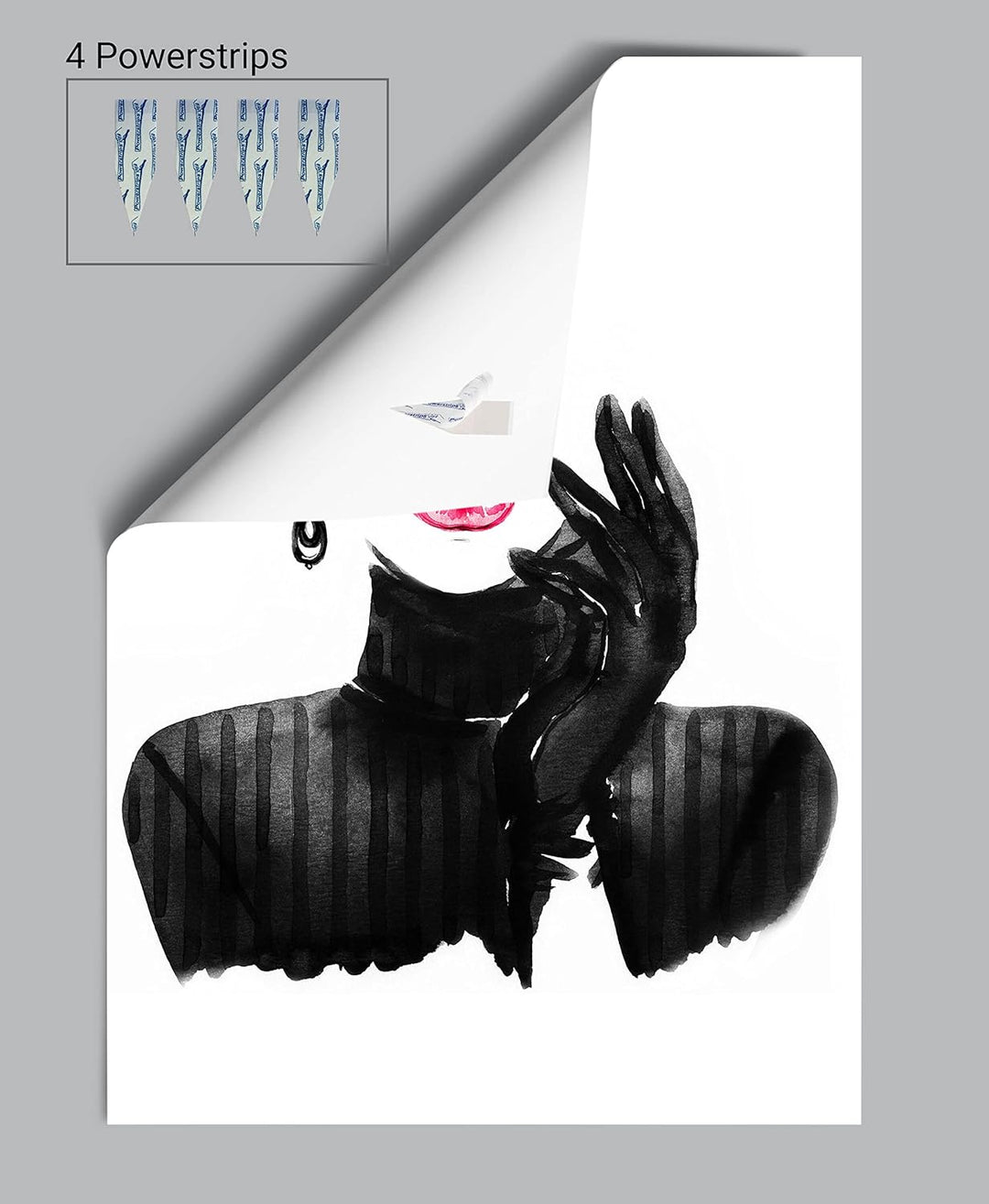 wandmotiv24 Poster als Wanddeko, Grösse Din A0, Model Gemälde, Rot, Fashion, Frau, Frauen Lippen, Ma