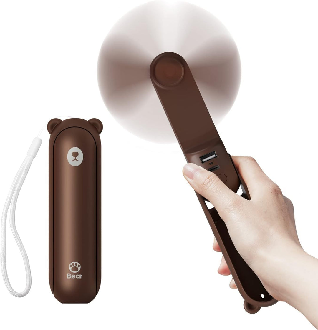 JISULIFE Handventilator Mini Ventilator 3 IN 1, mit 4500 mAh Powerbank USB Akku Klein Ventilator, Ba