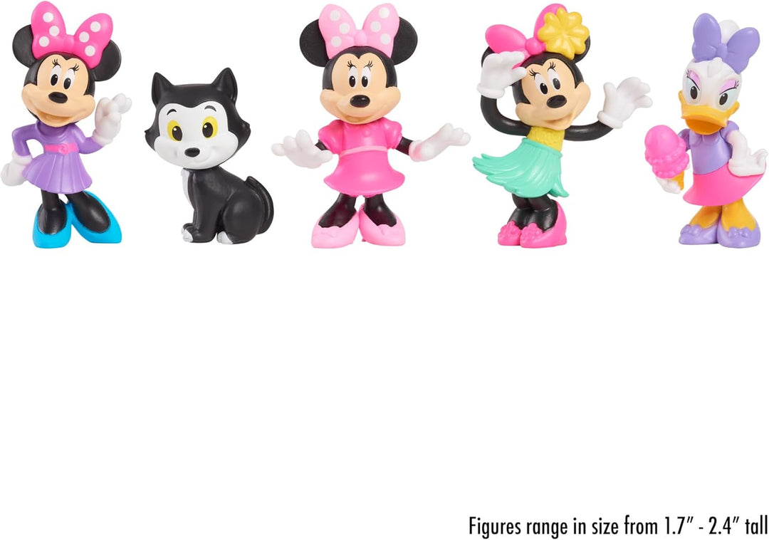 Just Play Disney Junior Minnie Mouse Minifiguren 5er-Pack, 4,3–6,9 cm grosse Sammelfiguren, Kindersp