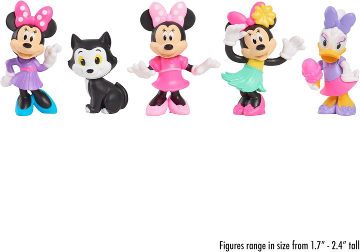 Just Play Disney Junior Minnie Mouse Minifiguren 5er-Pack, 4,3–6,9 cm grosse Sammelfiguren, Kindersp