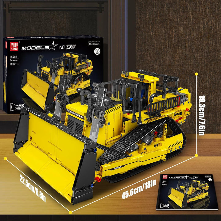 Mould King Technik Bulldozer, mit ferngesteuertem Konstruktionsspielzeug, 2,4 GHz RC-Truck-Bausatz,