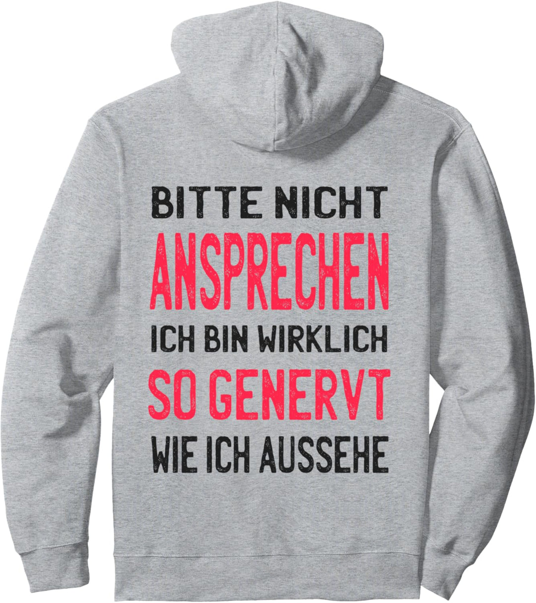 Langschläfer Genervt Miesepeter Morgenmuffel Spruch Pullover Hoodie