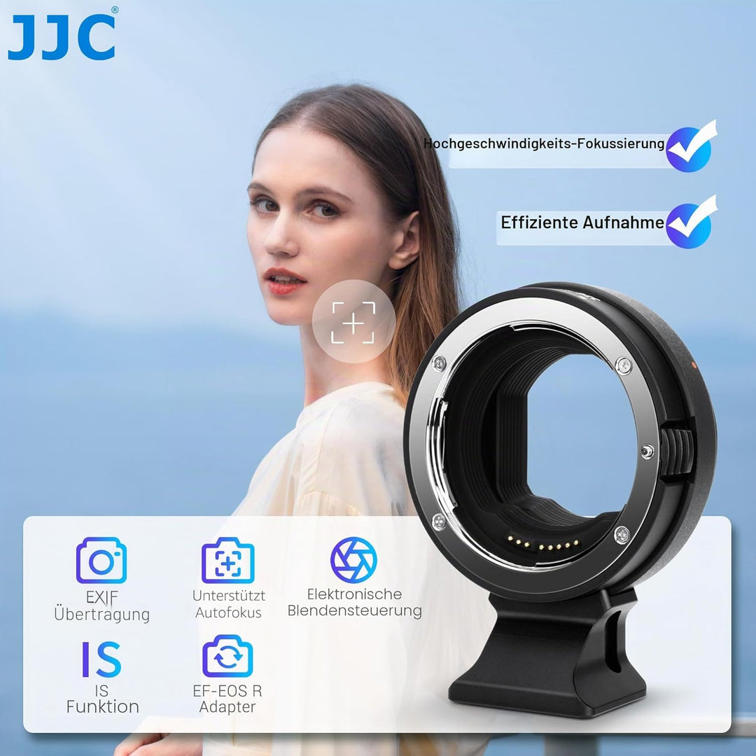 JJC EF-RF Objektivadapter Autofokusmontage für Canon EF EF/S Objektive für EOS R Ra RP R3 R5 R5c R6
