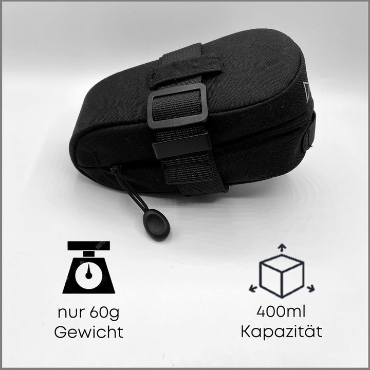 DACHS Rennrad Satteltasche mit Magnetclip & Lichthalter - Kompakte, leichte Fahrradtasche aus wasser