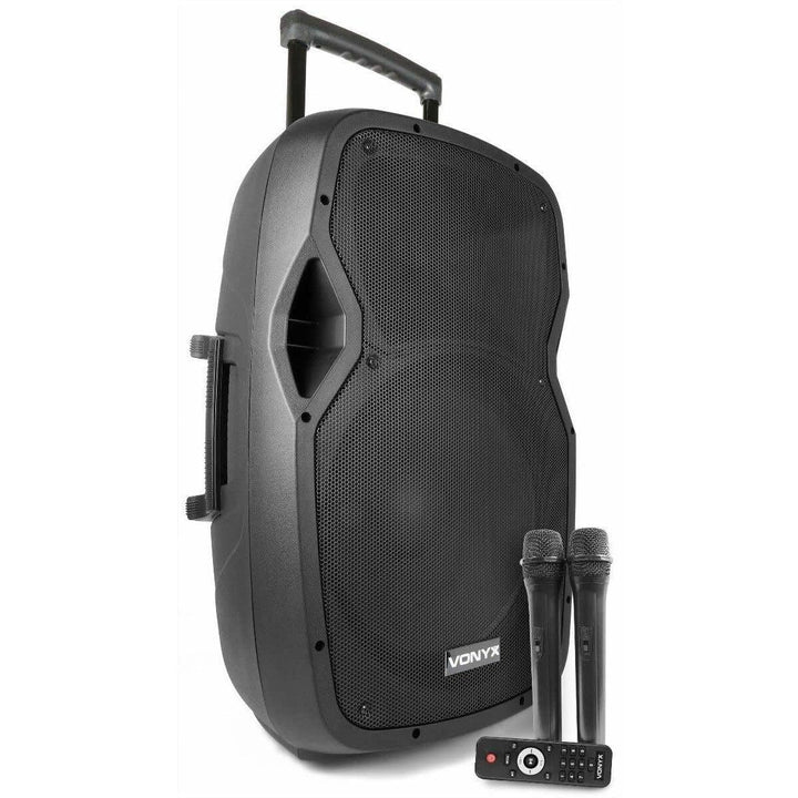 Vonyx AP1500PA - Mobile PA Anlage, Partybox Bluetooth mit Akku, 800 Watt Party Lautsprecher mit Mikr